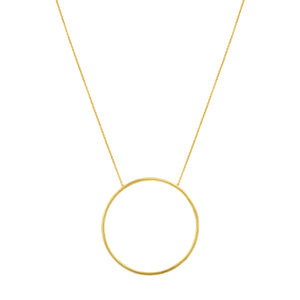 14k Yellow Gold Circle Necklace