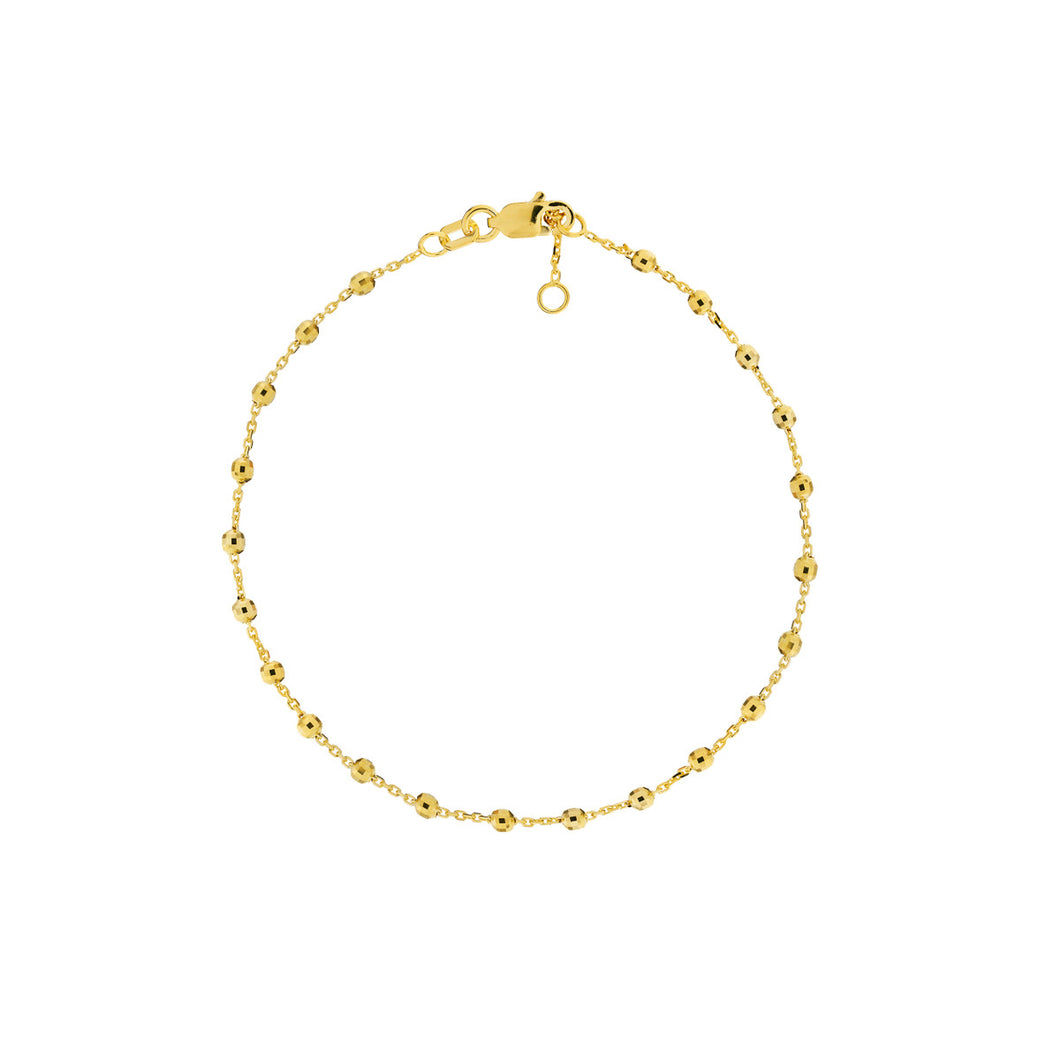 14k Yellow Gold Bead Bracelet