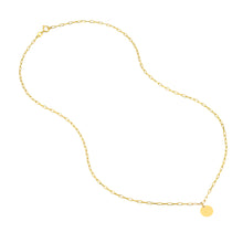 Load image into Gallery viewer, 14k Yellow Gold Disk with Paperclip Chain
