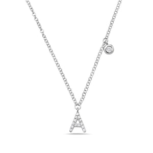14k White Gold "Letter" Necklace