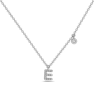 14k White Gold "Letter" Necklace