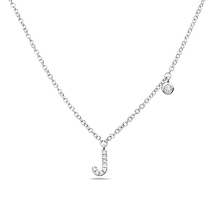 14k White Gold "Letter" Necklace