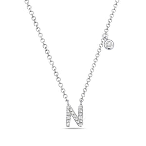 14k White Gold "Letter" Necklace