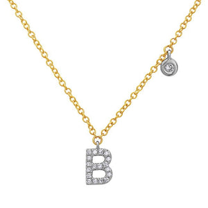14k Yellow and White Gold "Letter" Necklace