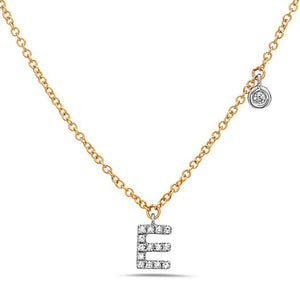 14k Yellow and White Gold "Letter" Necklace