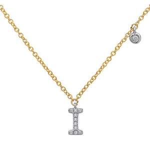 14k Yellow and White Gold "Letter" Necklace