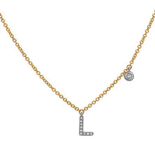 Load image into Gallery viewer, 14k Yellow and White Gold &quot;Letter&quot; Necklace
