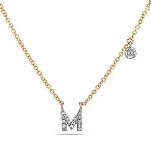 14k Yellow and White Gold "Letter" Necklace