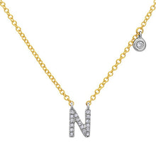Load image into Gallery viewer, 14k Yellow and White Gold &quot;Letter&quot; Necklace
