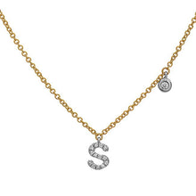 Load image into Gallery viewer, 14k Yellow and White Gold &quot;Letter&quot; Necklace
