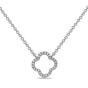 14k Gold Diamond Cloverlike Pendant