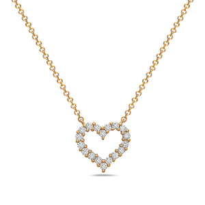 14k Gold Diamond Heart Pendant