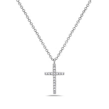 Load image into Gallery viewer, 14k White Gold Cross Necklace
