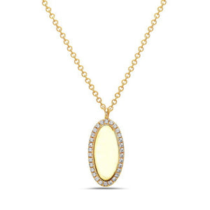 14k Yellow Gold Diamond Necklace on an 18" 14k Yellow Gold Adjustable Chain