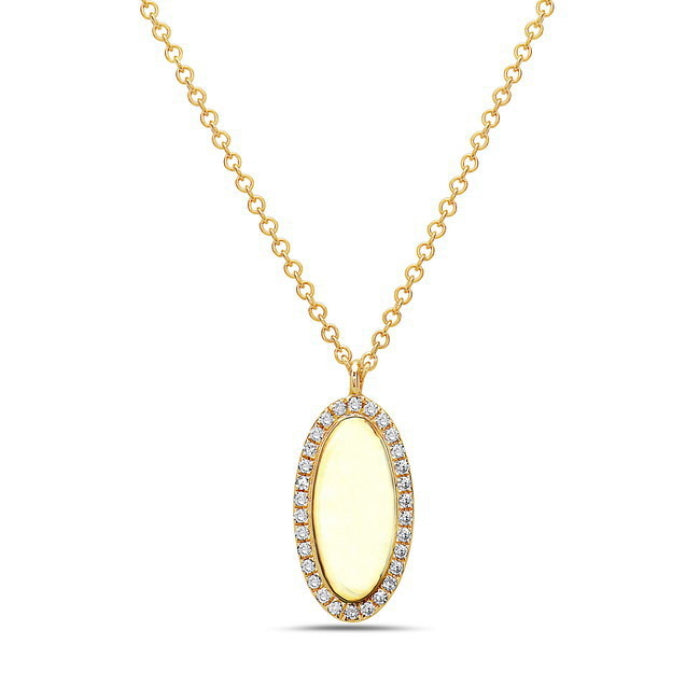 14k Yellow Gold Diamond Necklace on an 18