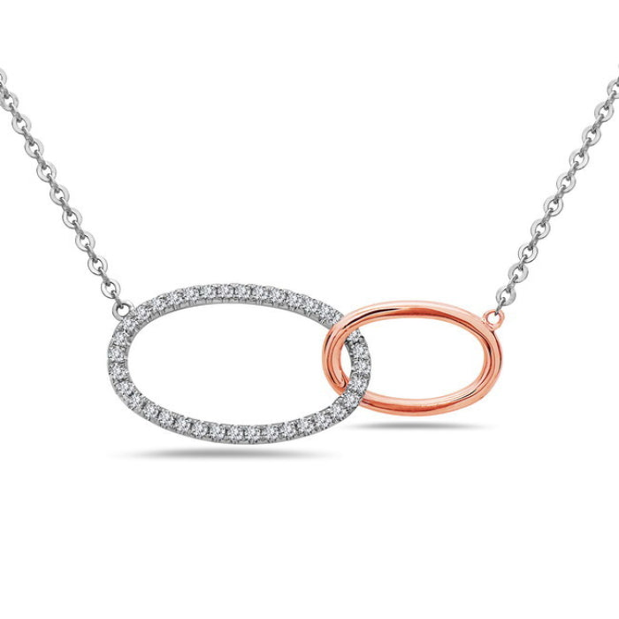 14k White and Rose Gold Diamond Necklace