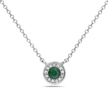 Load image into Gallery viewer, 14k White Gold Sapphire and Diamond Necklace
