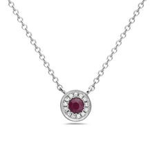 Load image into Gallery viewer, 14k White Gold Sapphire and Diamond Necklace
