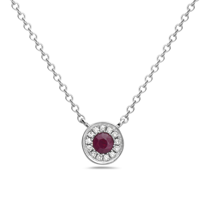14k White Gold Sapphire and Diamond Necklace