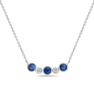 14k White Gold Sapphire and Diamond Necklace
