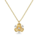 14k Yellow Gold Diamond Clover Pendant