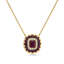 Load image into Gallery viewer, 14k Yellow Gold Ruby and Diamond Necklace
