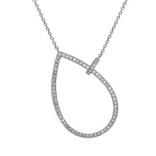 Load image into Gallery viewer, 14k White Gold Large Diamond Tear Drop Necklace
