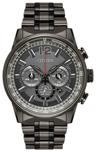 Load image into Gallery viewer, Gents Stainless Steel Eco-Drive Nighthawk Chronograph Watch
