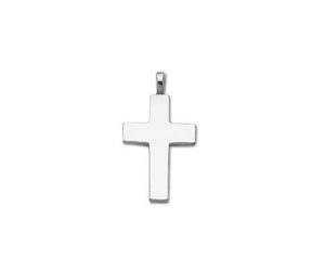 14k White Gold Large Plain Cross Pendant