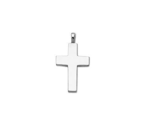 14k White Gold Large Plain Cross Pendant