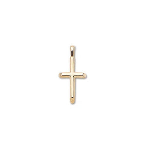 14k Yellow Gold Small Angled Cross Pendant