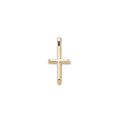 14k Yellow Gold Small Angled Cross Pendant