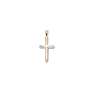 14k Yellow Gold Small Half Round Cross Pendant