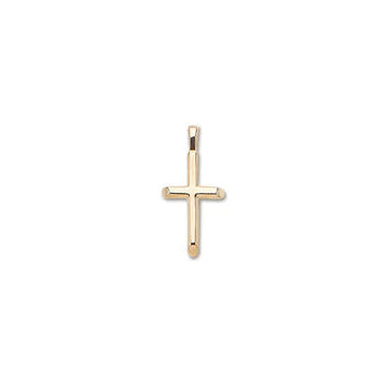 14k Yellow Gold Small Half Round Cross Pendant