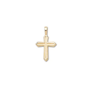 14k Yellow Gold Small Groove Cross