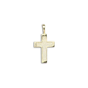 14k Yellow Gold Small Textured Cross Pendant