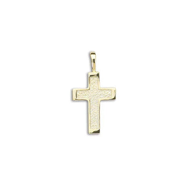 14k Yellow Gold Small Textured Cross Pendant
