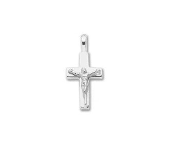 14k White Gold Small Crucifix Cross Pendant