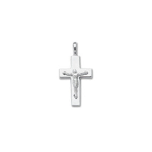 14k White Gold Medium Plain Crucifix Cross Pendant