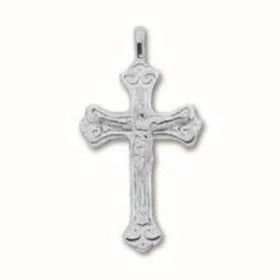 14k White Gold Crucifix Cross Pendant