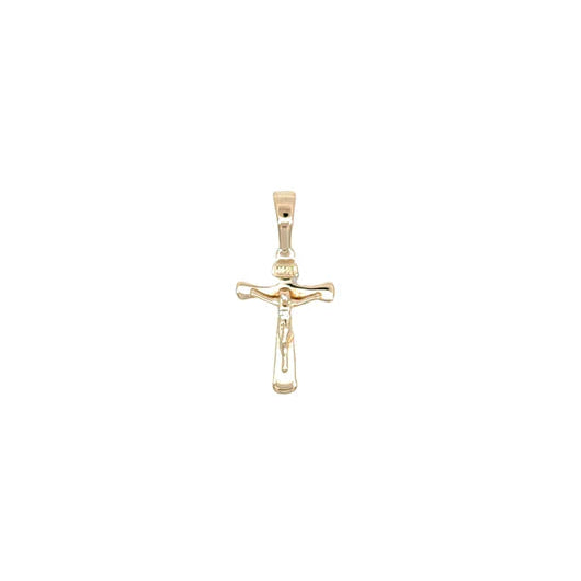 14k Yellow Gold Small Flair INRI Crucifix Pendant