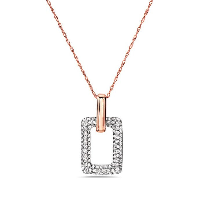 14k Rose and White Gold Diamond Necklace