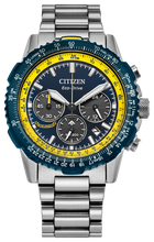 Load image into Gallery viewer, Gents Stainless Steel Eco-Drive Blue Angels Navihawk Chronograph Watch
