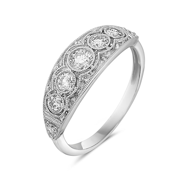 Ladies 14k White Gold Diamond Ring.