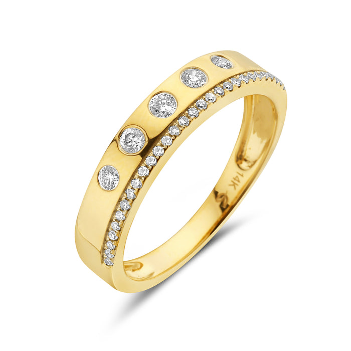 14k Yellow Gold Diamond Fancy Ring