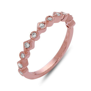 18k Rose Gold Stackable Diamond Ring