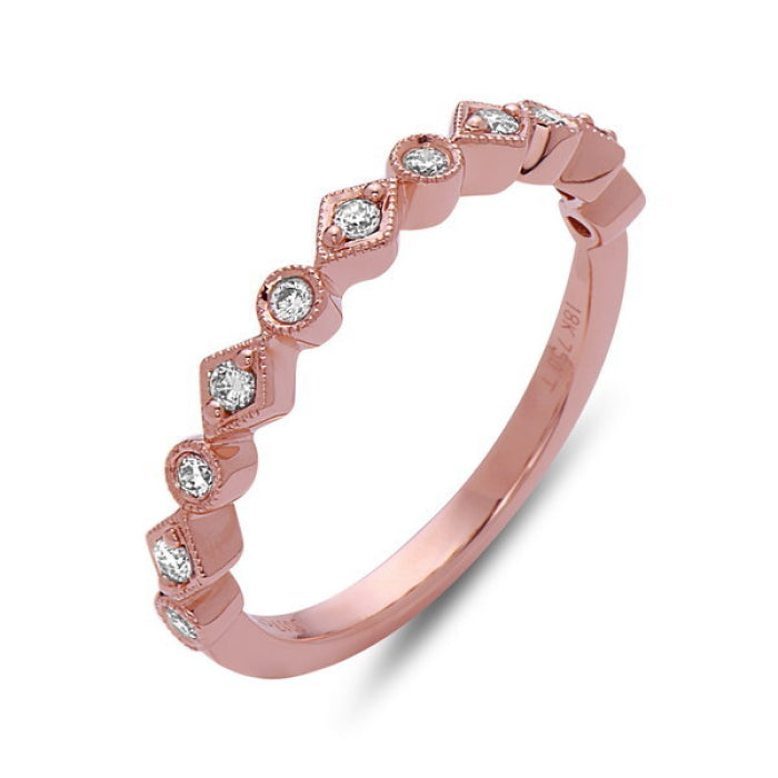 18k Rose Gold Stackable Diamond Ring