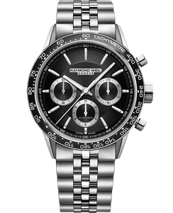 One Gents 43.5mm Freelancer Automatic Raymond Weil Chronograph Watch with a Black Dial