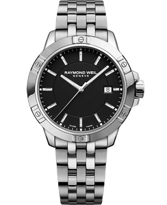 One Gents 41mm Tango Classic Raymond Weil Watch with a Black Dial