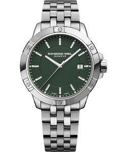 One Gents 41mm Tango Classic Raymond Weil Watch with a Green Dial